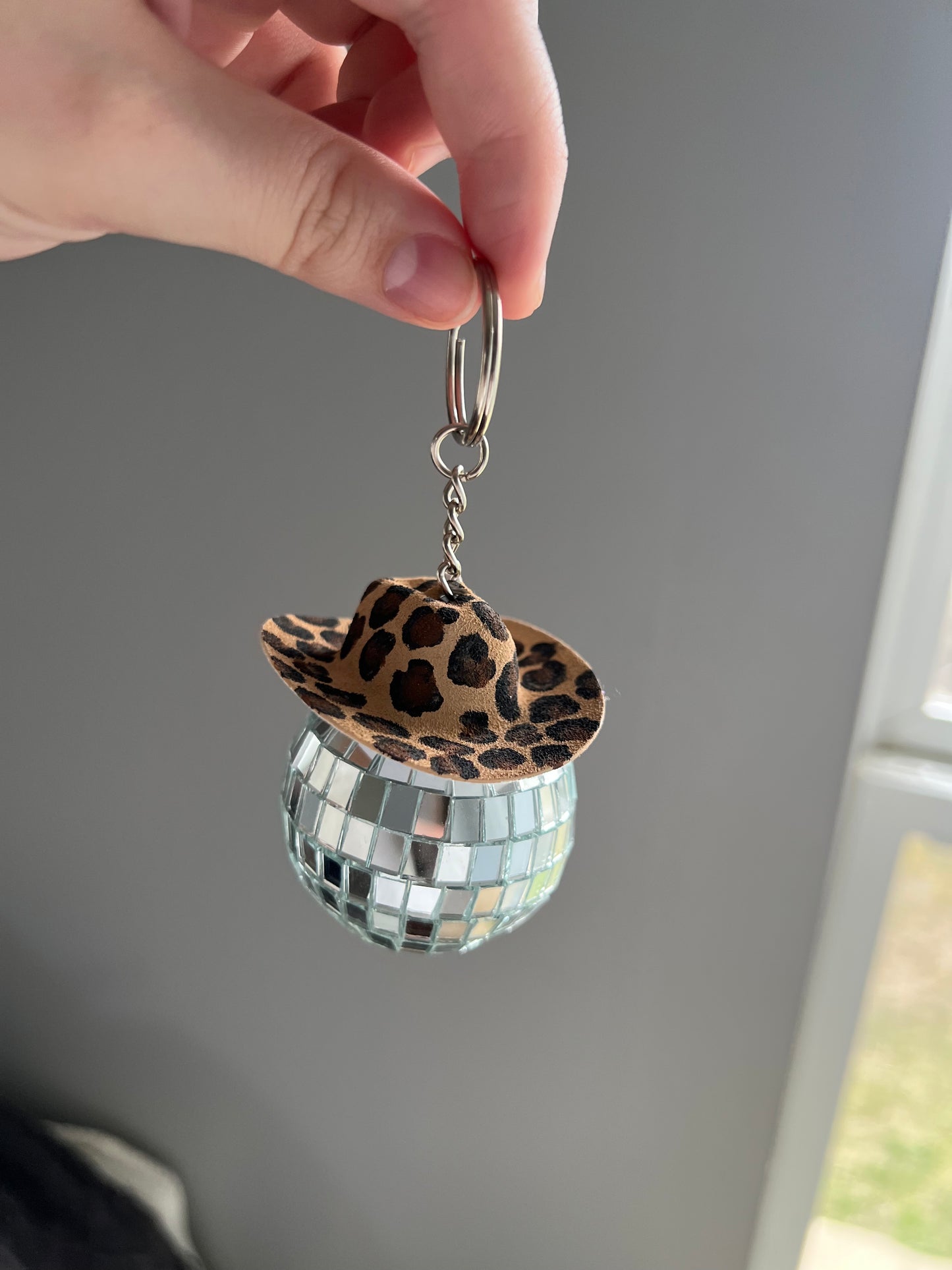 Mini cowboy hat keychain or car charm