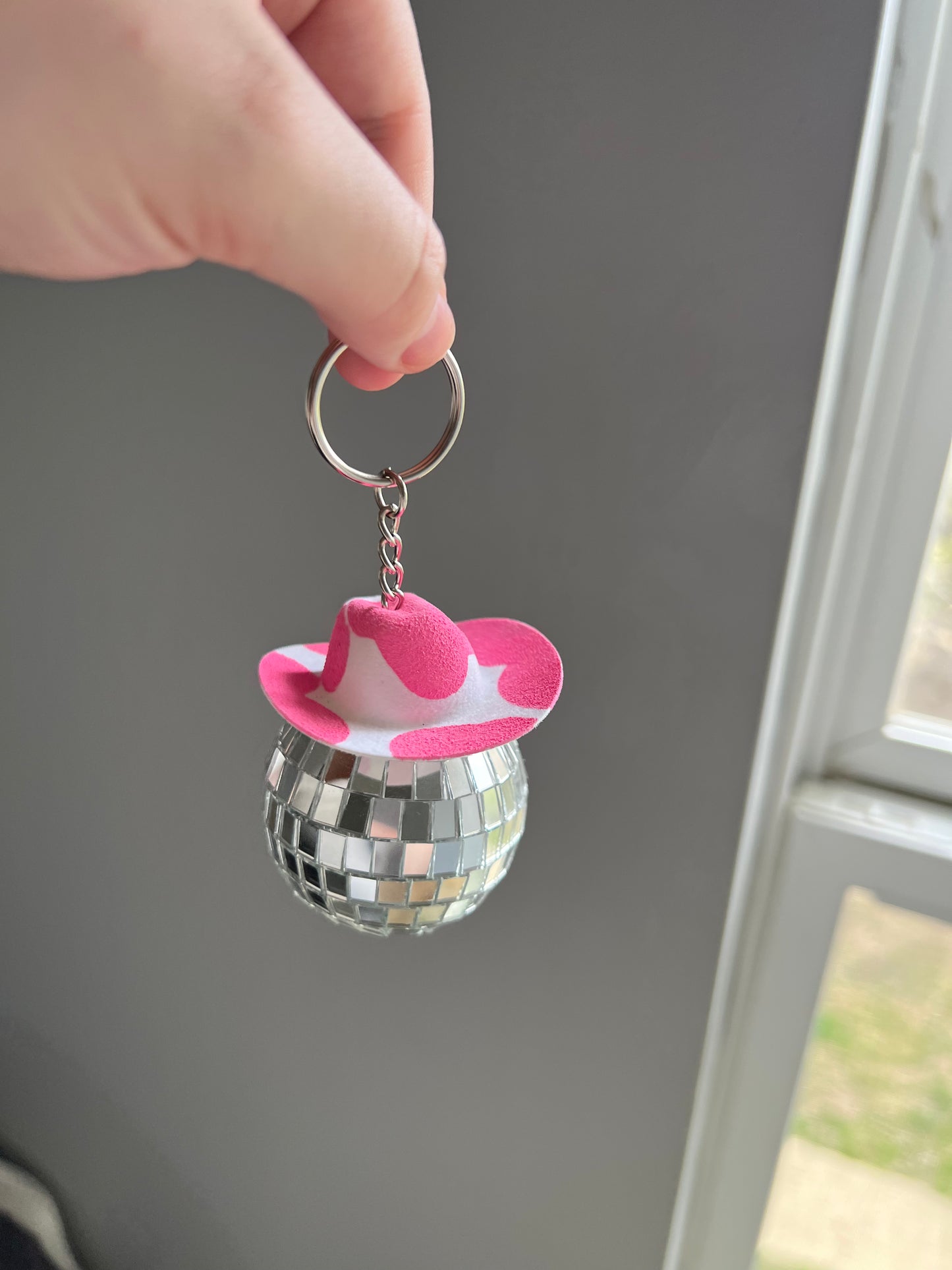 Mini cowboy hat keychain or car charm